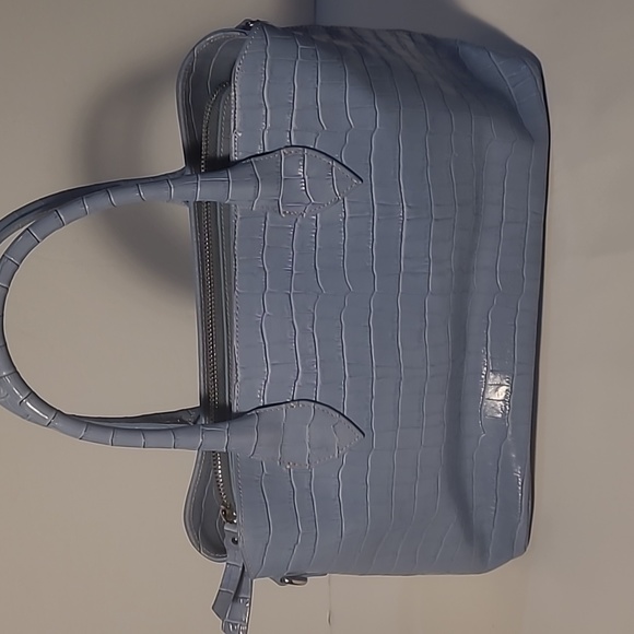 Claudia Firenze Croc Embossed Calf Skin Satchel Handbag - Picture 2 of 9